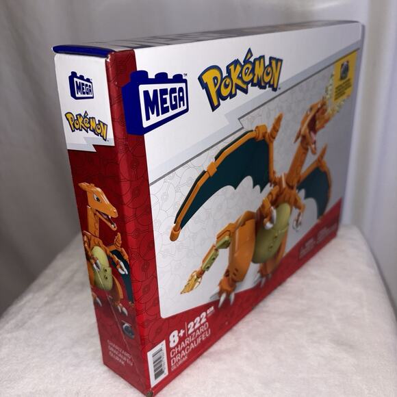 MATTEL MEGA CONSTRUX Pokemon Charizard with POKE BALL PIN 222 Pieces Sealed NEW - Picture 3 of 12